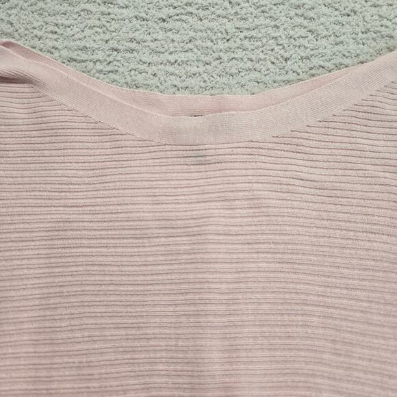 Talbots Short Sleeve Ribbed Knit Top Sweater Sz M Pink Minimalist Capsule - Picture 2 of 9